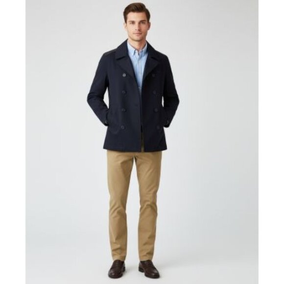 Lacoste Mens Blue Repellant Over Coat  Zip Away Hood BH1525 XL - Picture 4 of 16